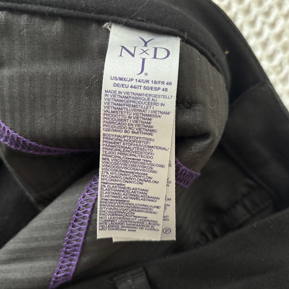 NYDJ Black Straight leg Trouser Pants In Ponte Knit tummy control - Picture 8 of 13